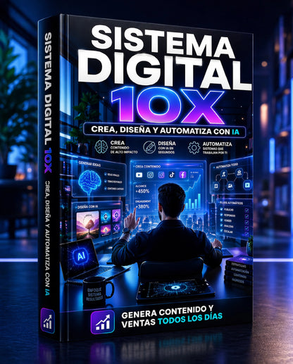 “SISTEMA DIGITAL 10X: CREA, DISEÑA Y AUTOMATIZA CON IA” - Sistema completo para crear contenido, diseñarlo y automatizarlo con IA. Genera ideas, publica más rápido y convierte en ventas.